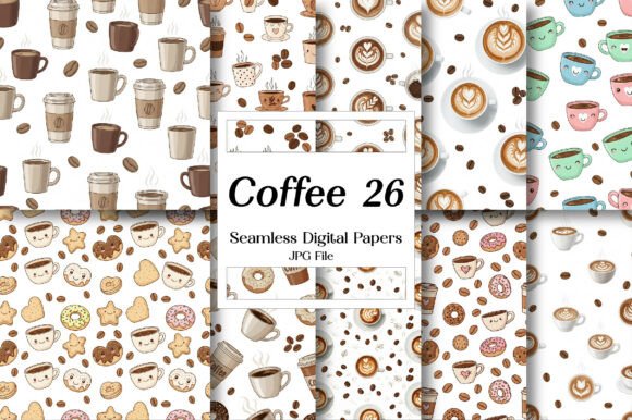 Download Coffee Seamless Digital Paper Bundle - Sea Collection