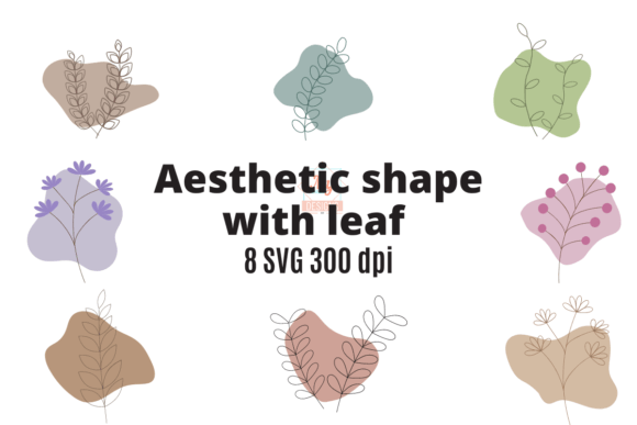 Download Aesthetic Shape with Leaf SVG Set - Svg Collection