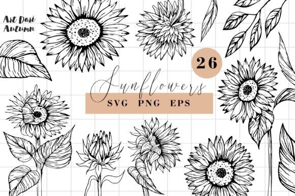 Download Sunflower SVG Line Art Illustrations - Svg Collection