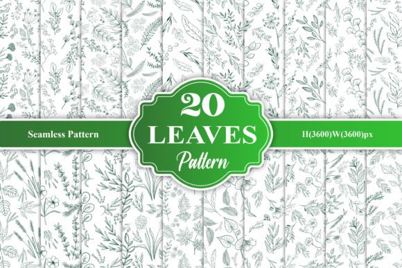 Download Outline Leaves Seamless Pattern - Sea Collection