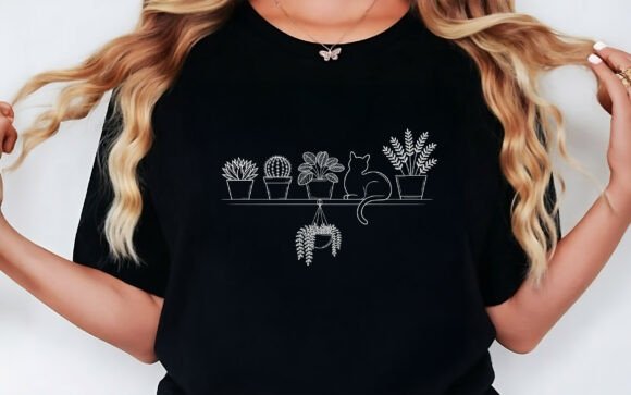Download Plant Cat Lover T-shirt Design SVG PNG - Svg Collection