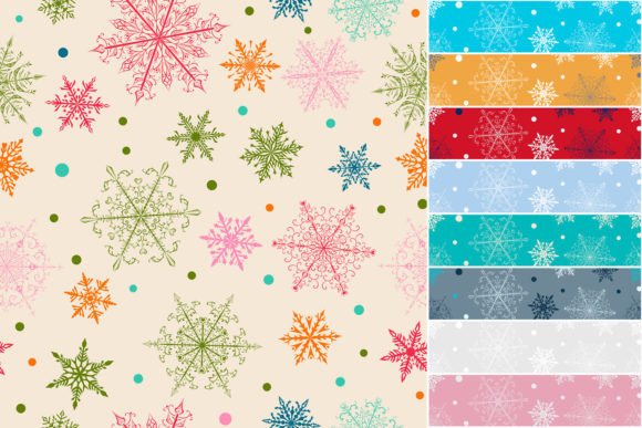 Download Seamless Patterns of Snowflakes - Sea Collection