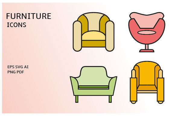 Download Sofa and Home Decoration Icons Set - Home decor Collection