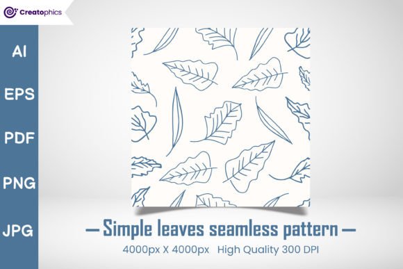 Download Simple Leaves Seamless Pattern Design - Sea Collection