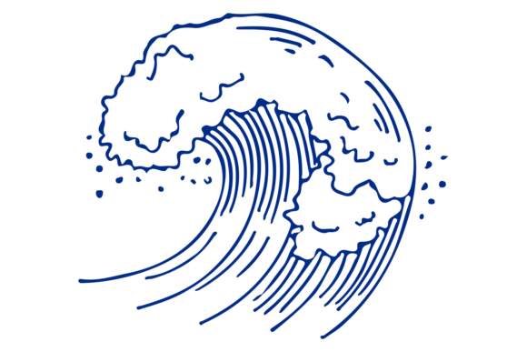 Download Sea Wave Line Drawing. Blue Storm Water - Sea Collection