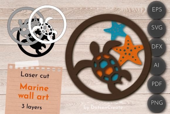 Download 3D Layered Marine Wall Art, Sea Sign - Premium Resources