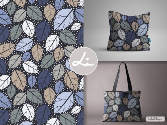 Download Seamless Pattern Simple Leaves - Sea Collection