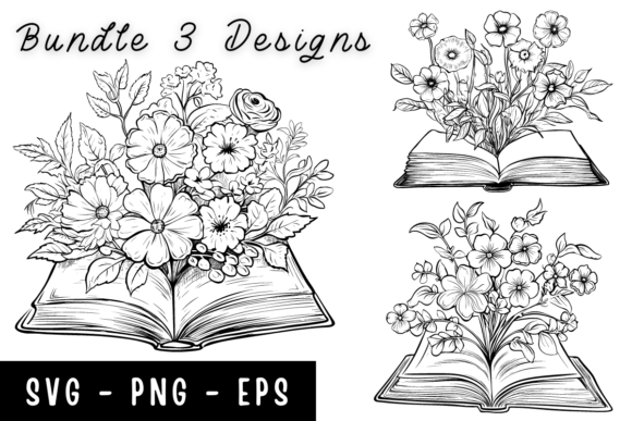 Download Book Flower Line Art Svg - Svg Collection