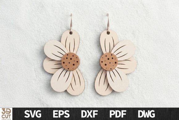 Download Layered Daisy Flower Earrings SVG - Svg Collection