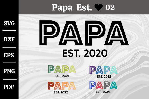 Download Papa Est. 2020-2024 Svg Silhouette #02 - Svg Collection