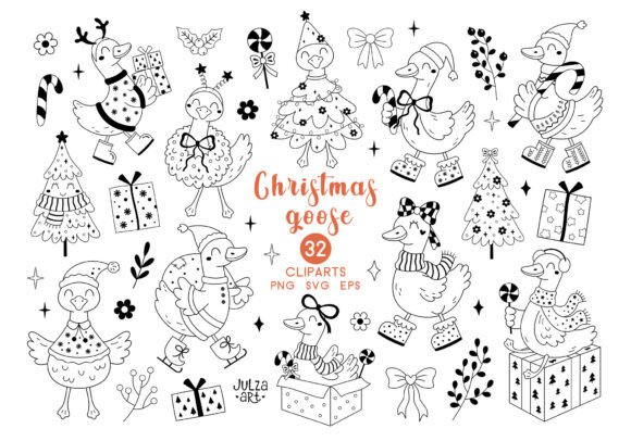 Download Silly Christmas Goose Clipart SVG PNG - Svg Collection