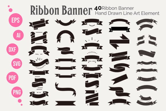 Download 50 Ribbon Banner SVG Element Bundle - Svg Collection