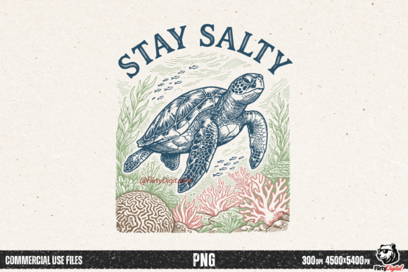 Download Stay Salty Sea Turtle Vintage Ocean Life - Sea Collection