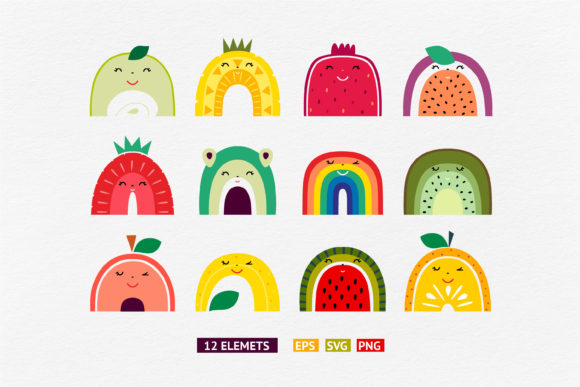 Download Rainbow Fruits Clipart. Rainbow Svg - Svg Collection