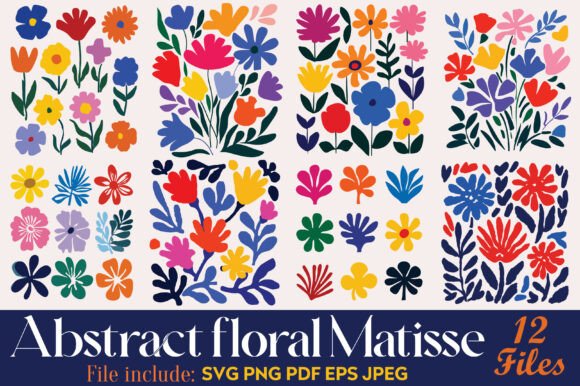 Download Abstract Floral Matisse Bundle SVG PNG - Svg Collection