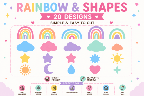 Download Rainbow Shapes SVG Bundle - Svg Collection