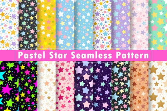 Download Pastel Star Seamless Pattern Bundle - Sea Collection