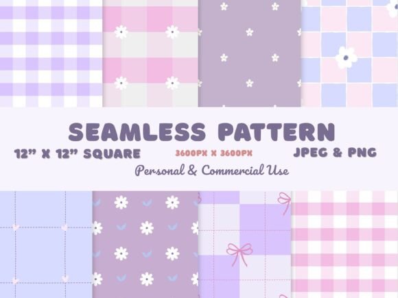 Download Purple Pink Seamless Pattern Flower Bow - Sea Collection