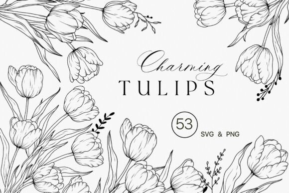 Download Tulip Flower Line Art Clipart SVG - Svg Collection