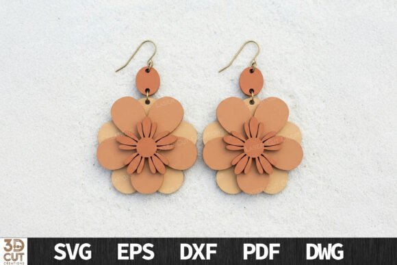 Download Layered Daisy Dangle Earrings SVG - Svg Collection